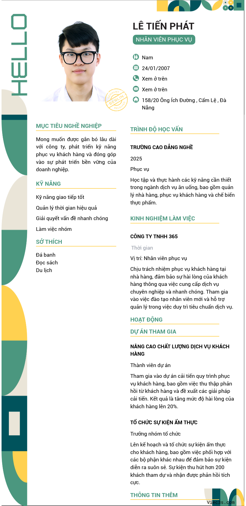 CV ứng viên