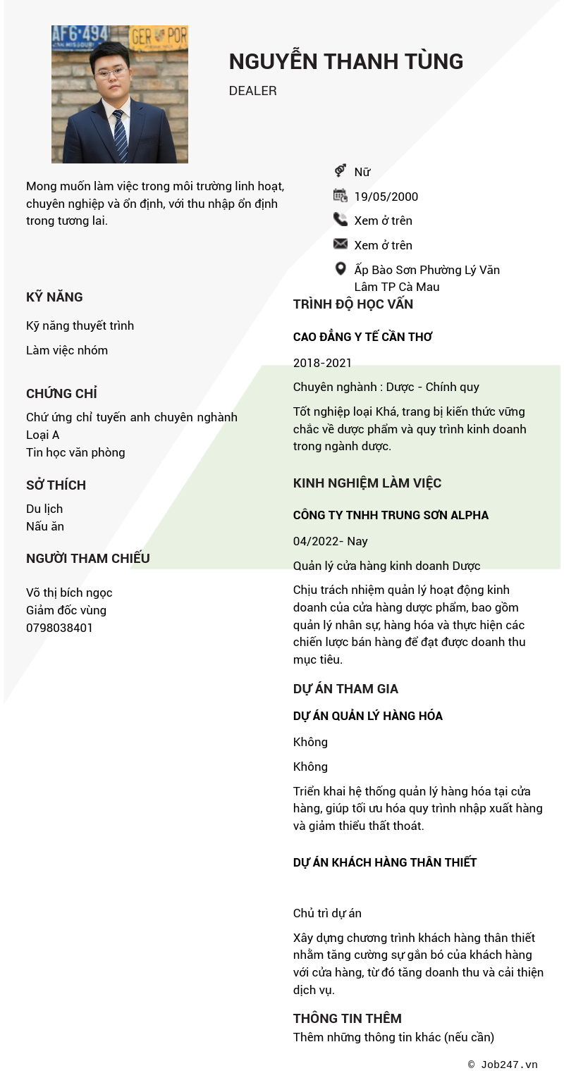 CV ứng viên