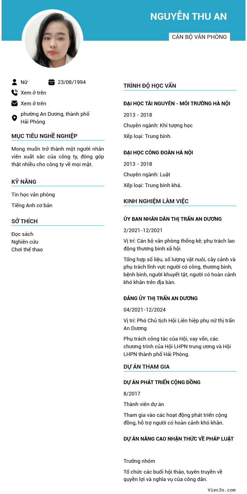 CV ứng viên