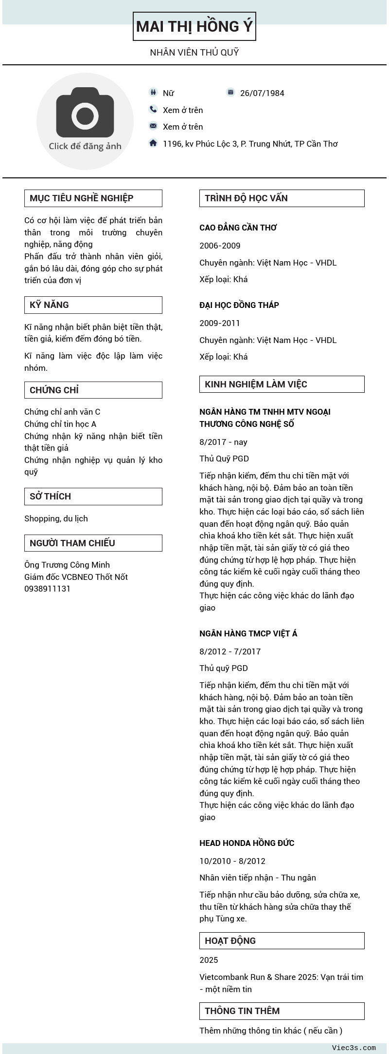 CV ứng viên