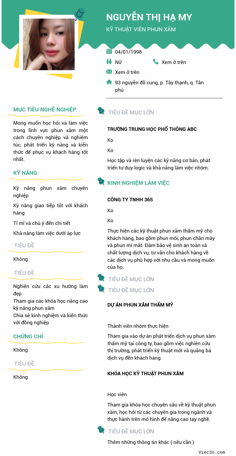 CV ứng viên