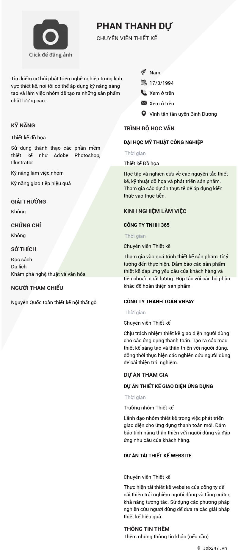 CV ứng viên