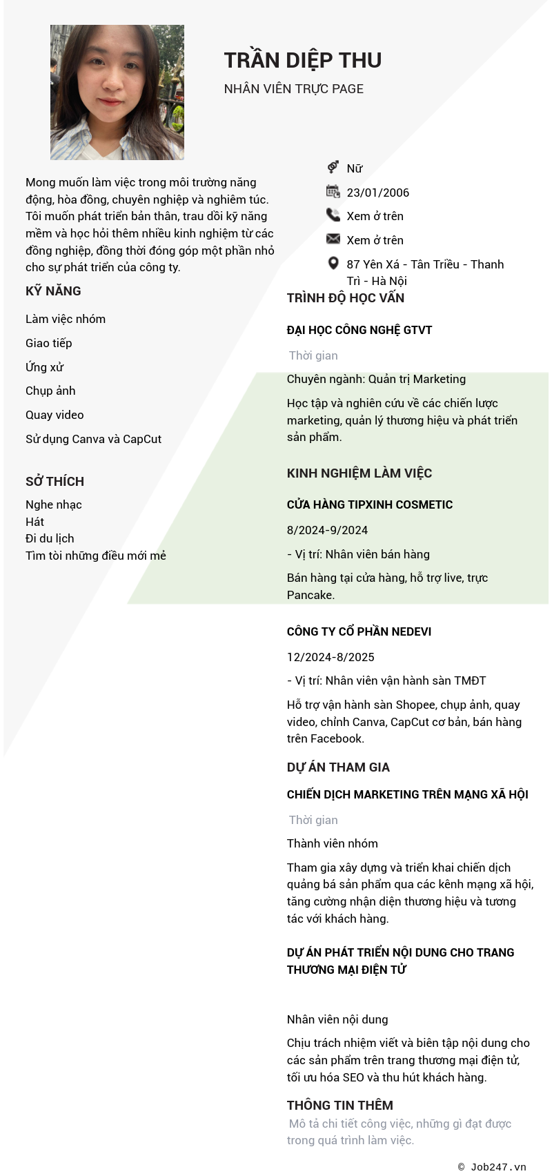 CV ứng viên