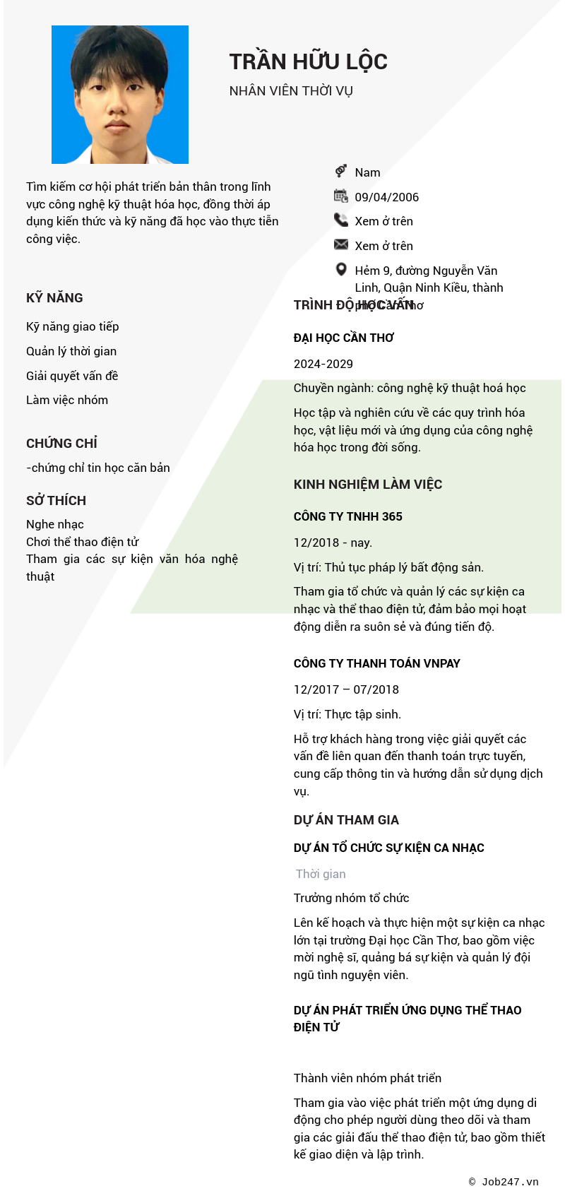 CV ứng viên