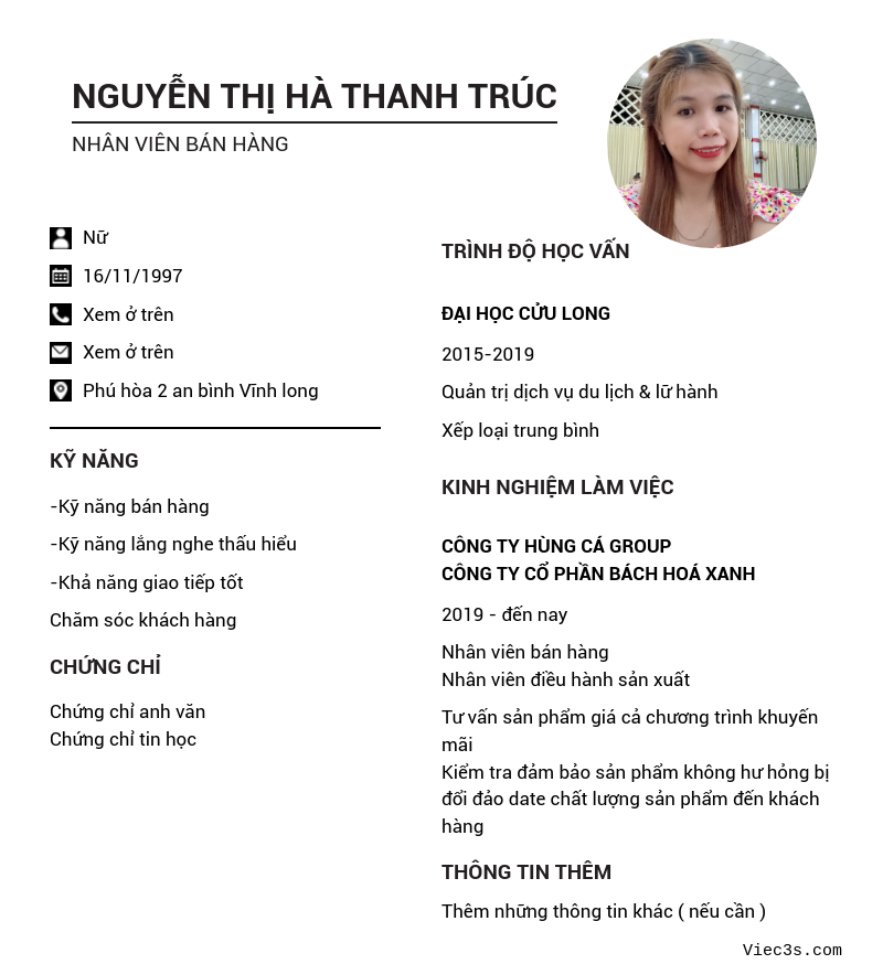 CV ứng viên