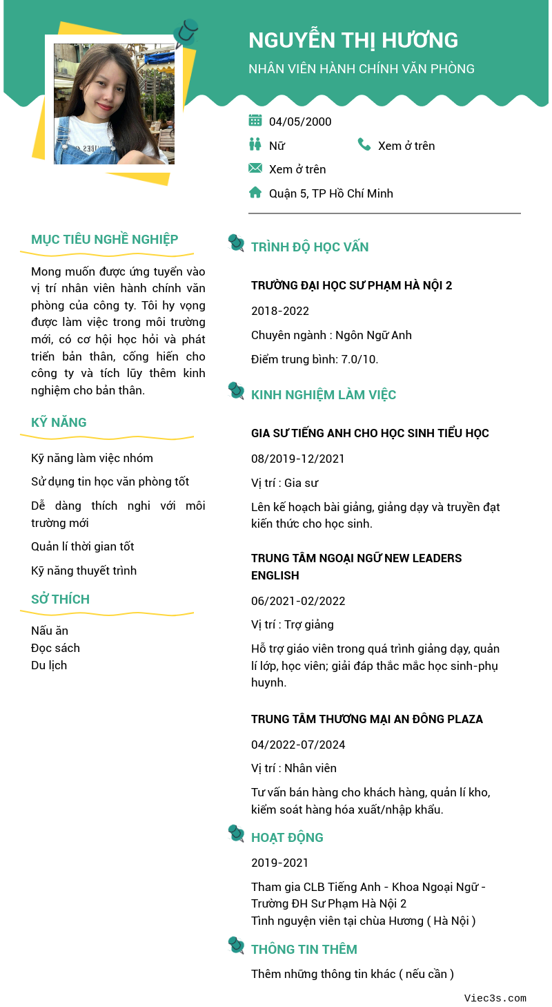 CV ứng viên
