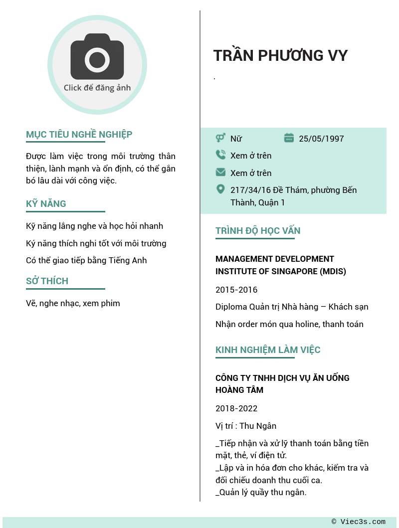 CV ứng viên
