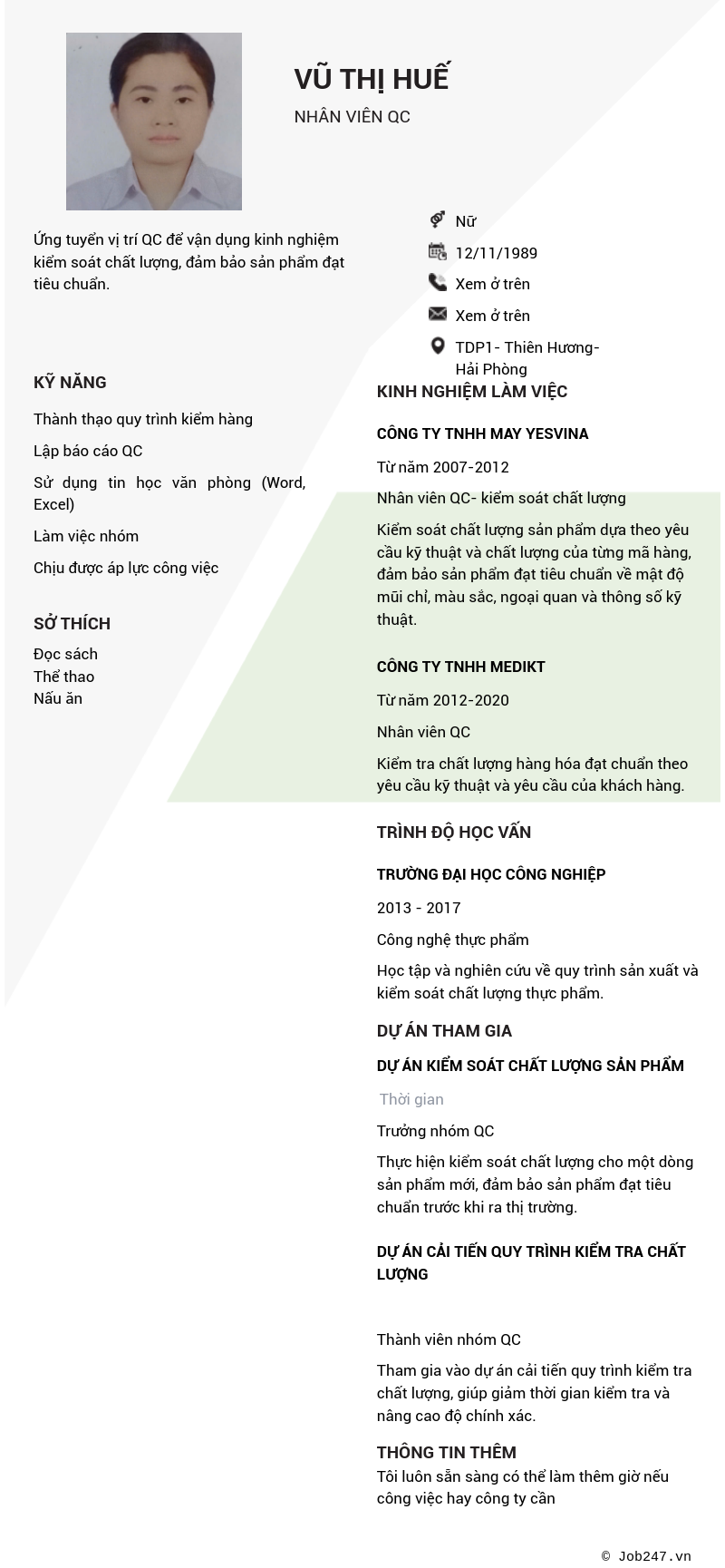 CV ứng viên