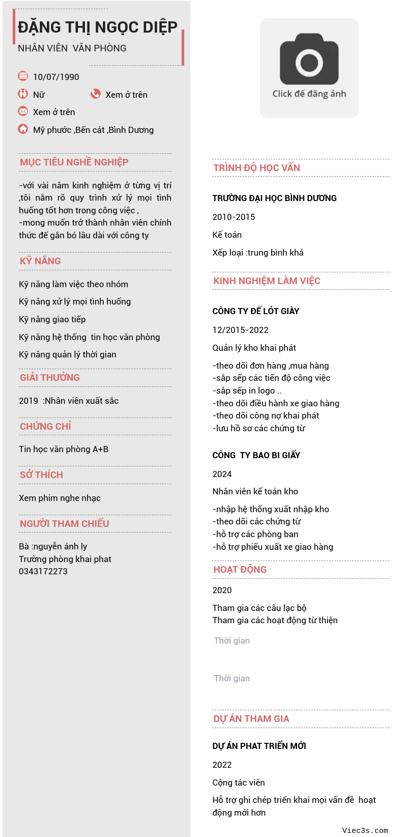 CV ứng viên
