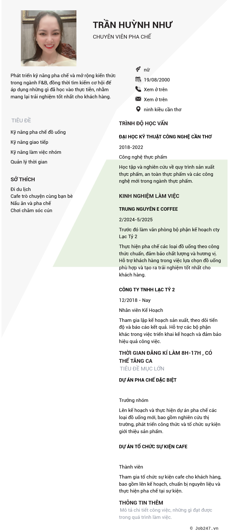 CV ứng viên