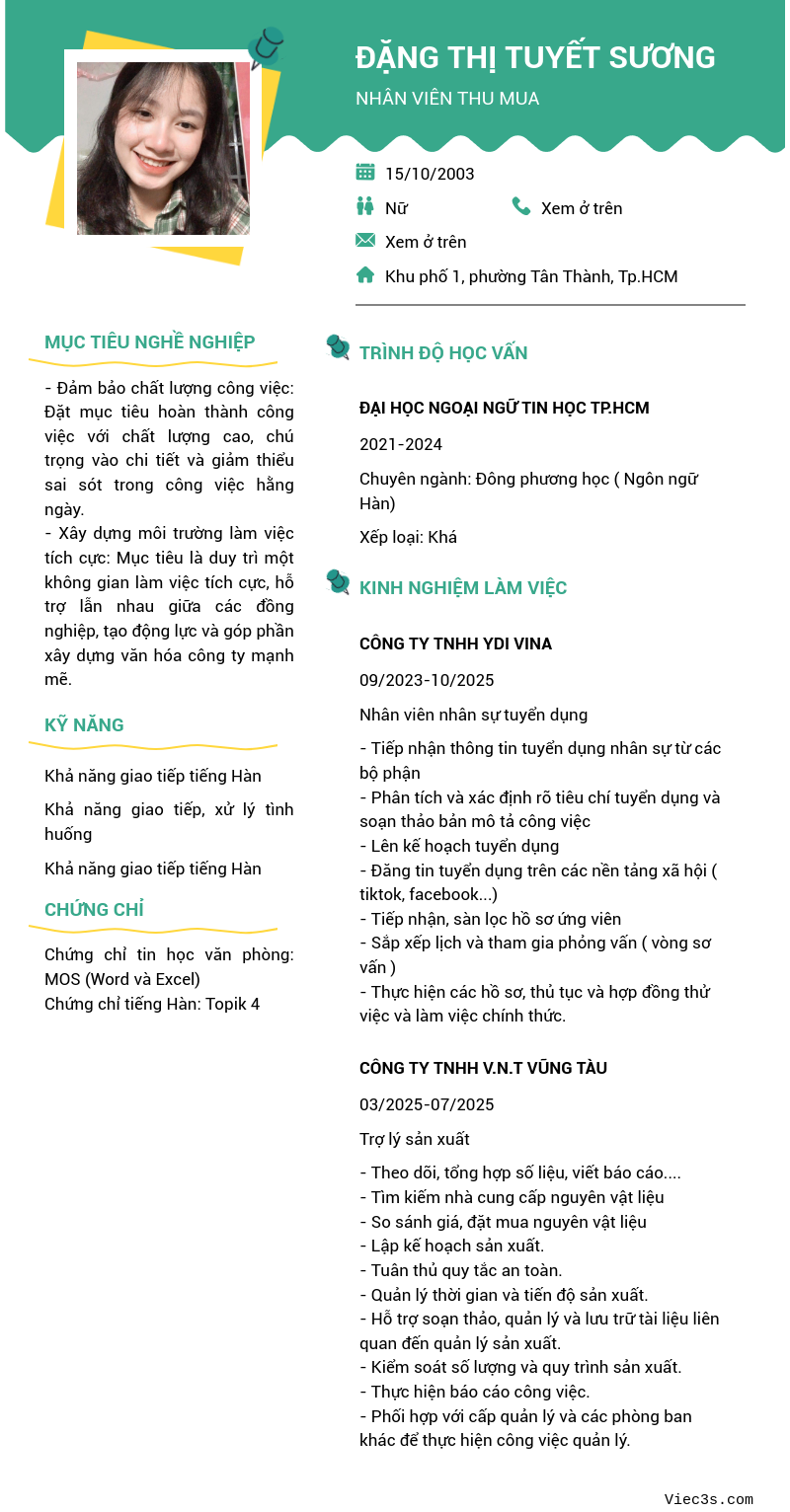 CV ứng viên