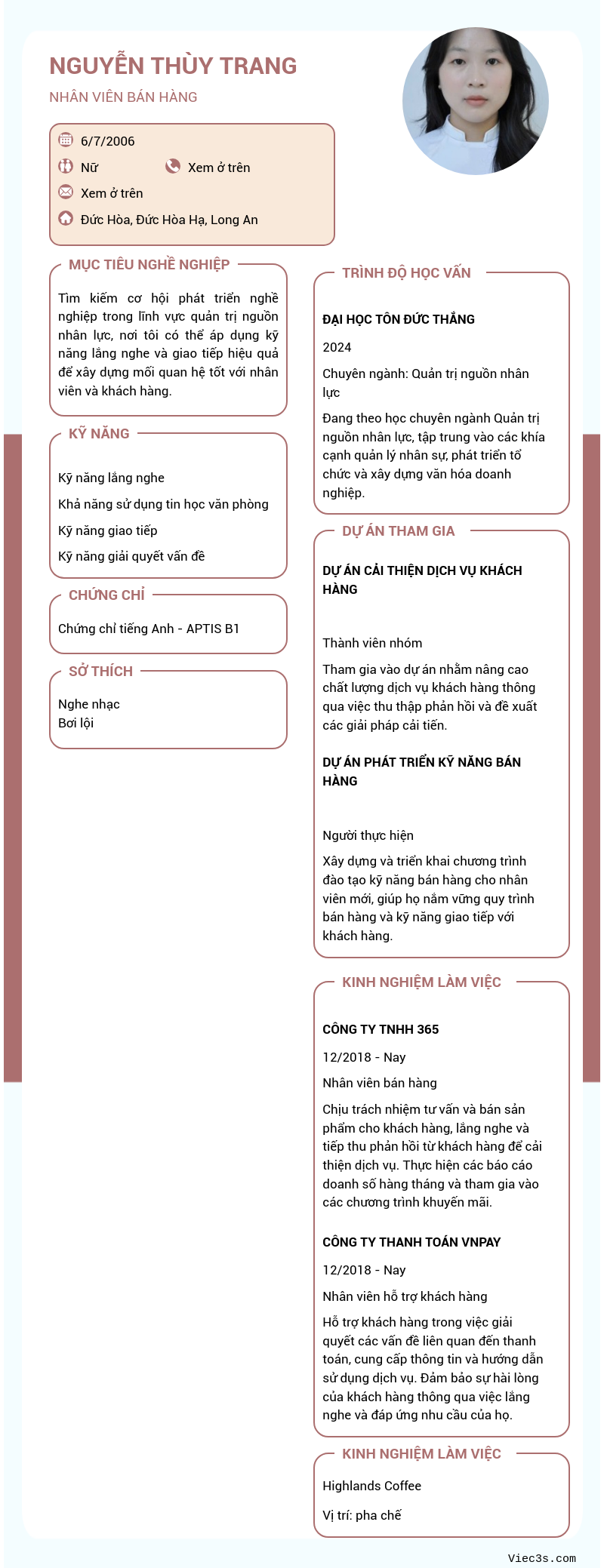 CV ứng viên