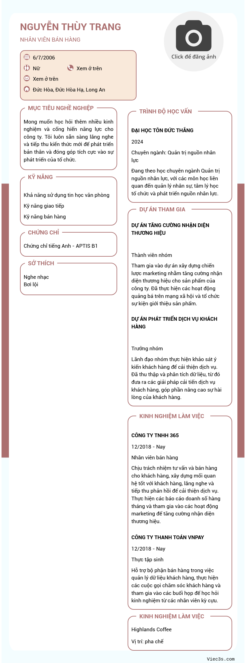 CV ứng viên