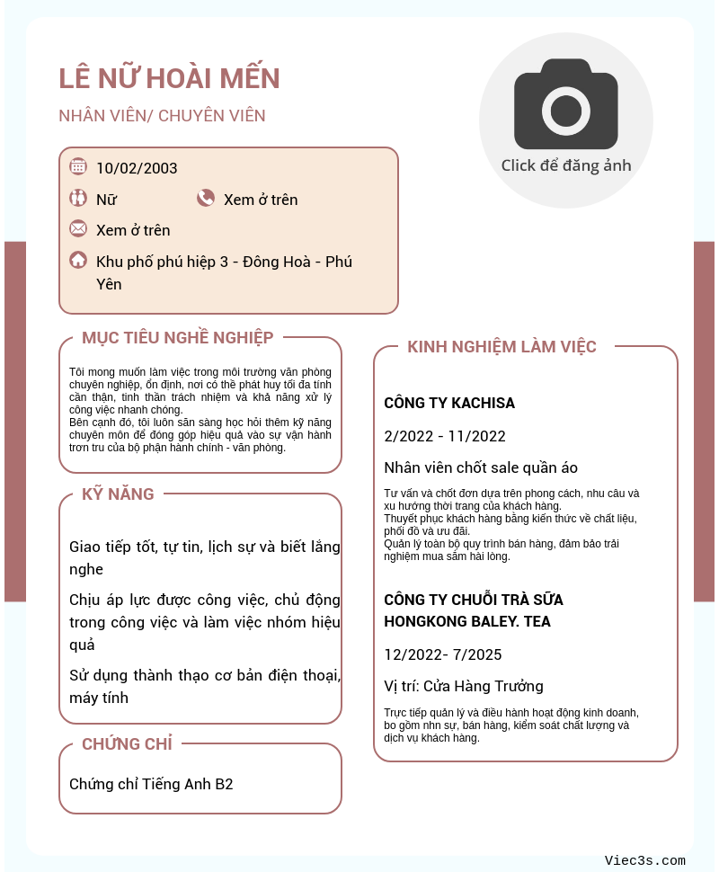 CV ứng viên