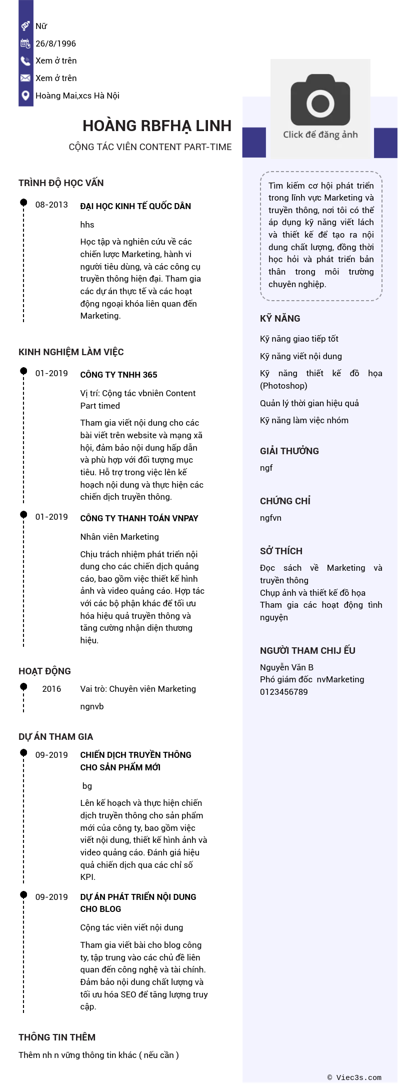 CV ứng viên