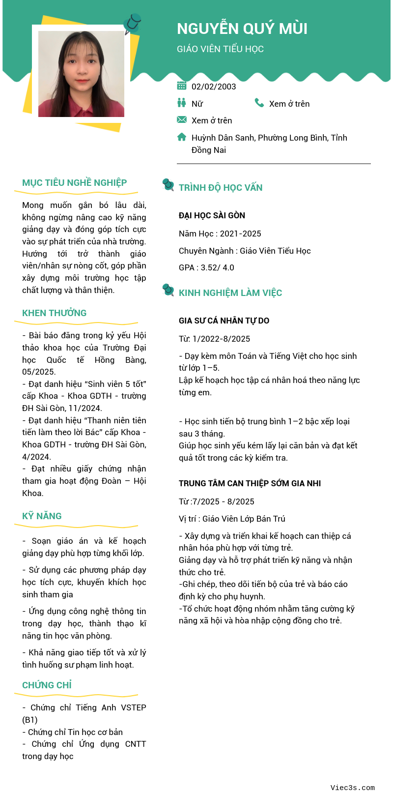CV ứng viên
