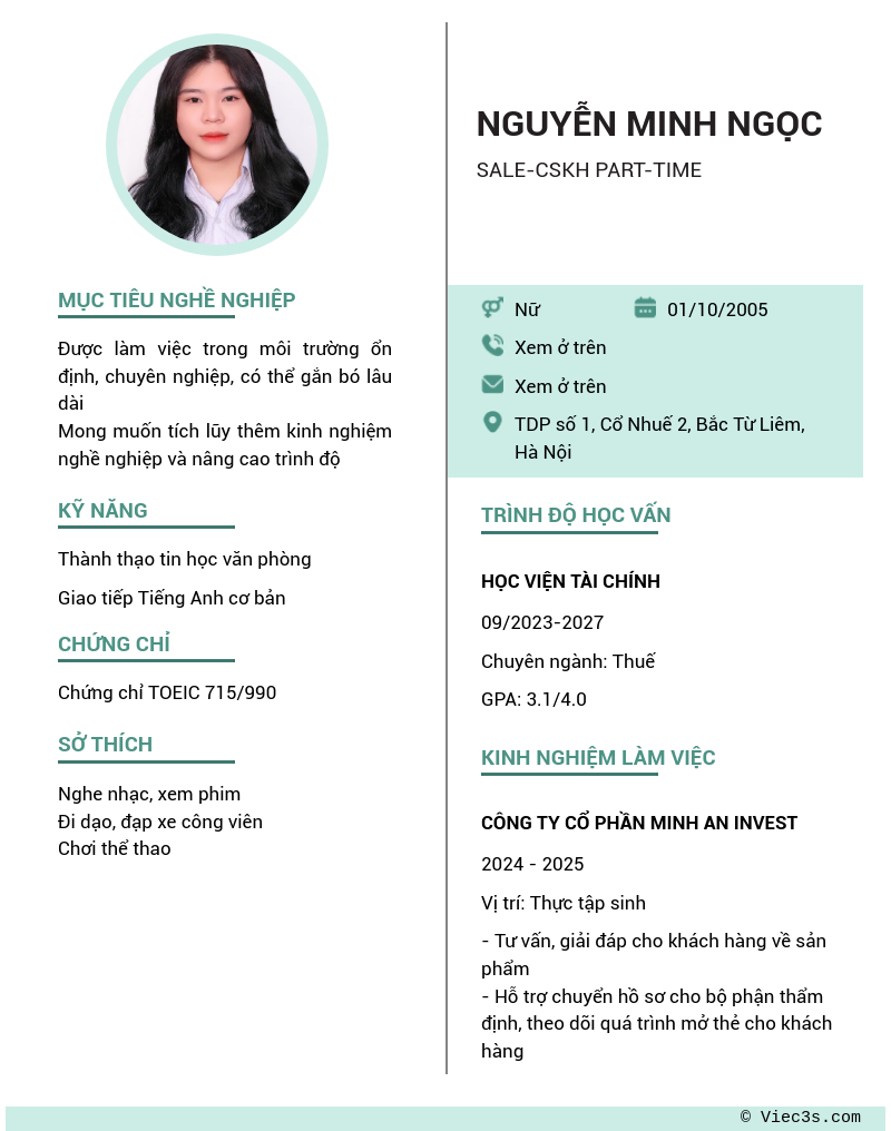 CV ứng viên