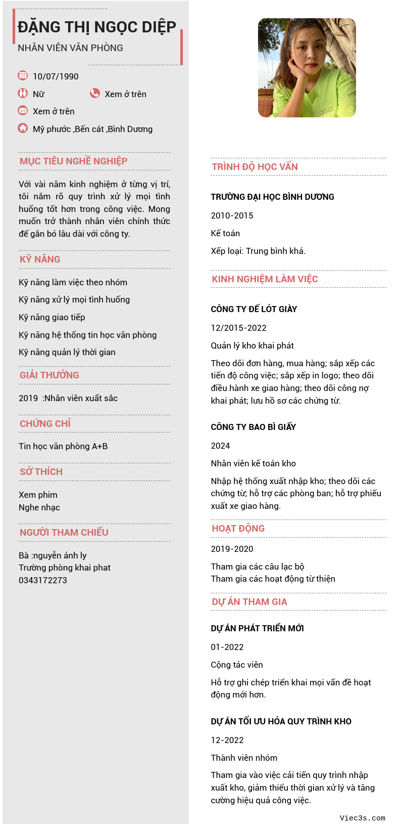 CV ứng viên
