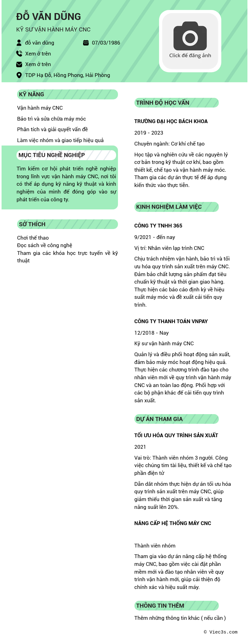 CV ứng viên