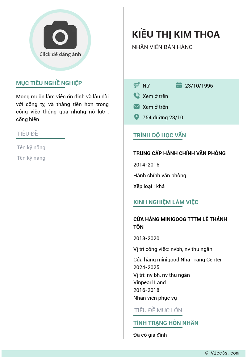 CV ứng viên