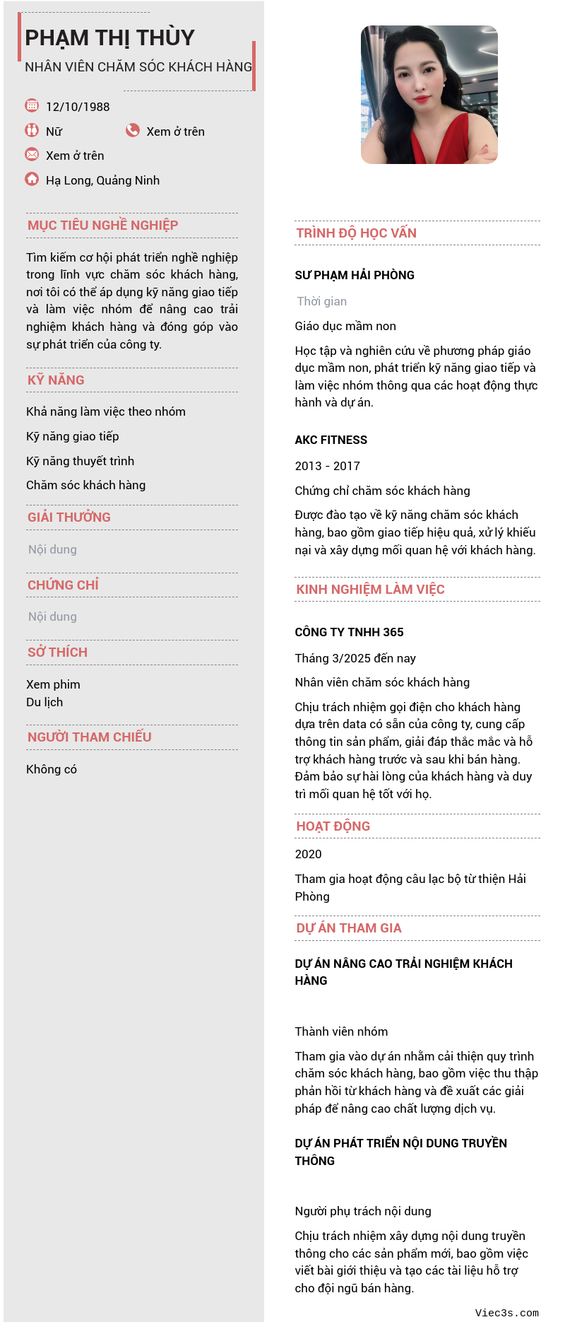 CV ứng viên