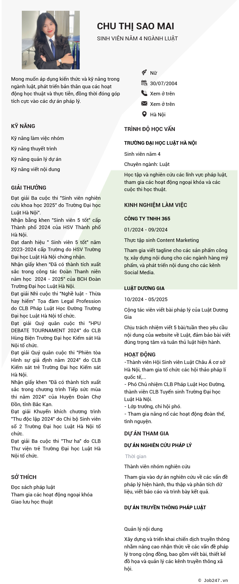 CV ứng viên