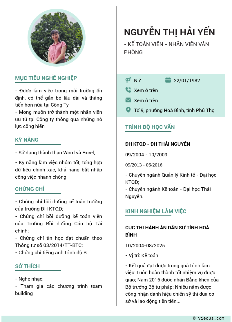 CV ứng viên