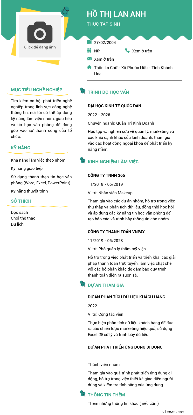 CV ứng viên