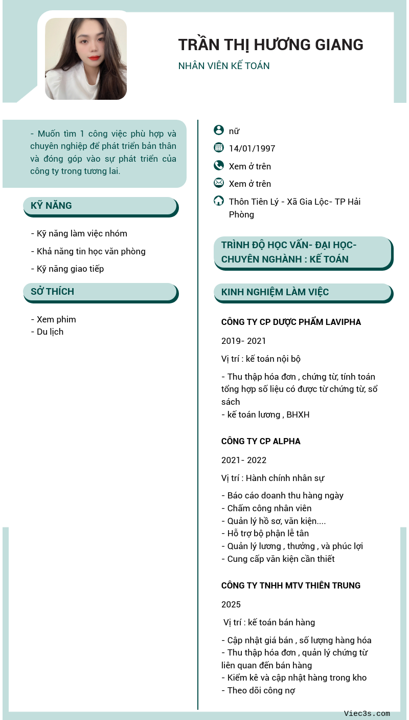 CV ứng viên