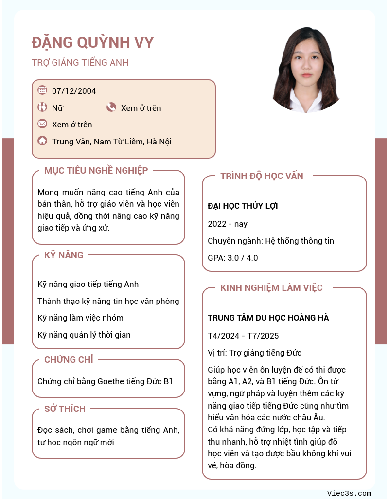 CV ứng viên