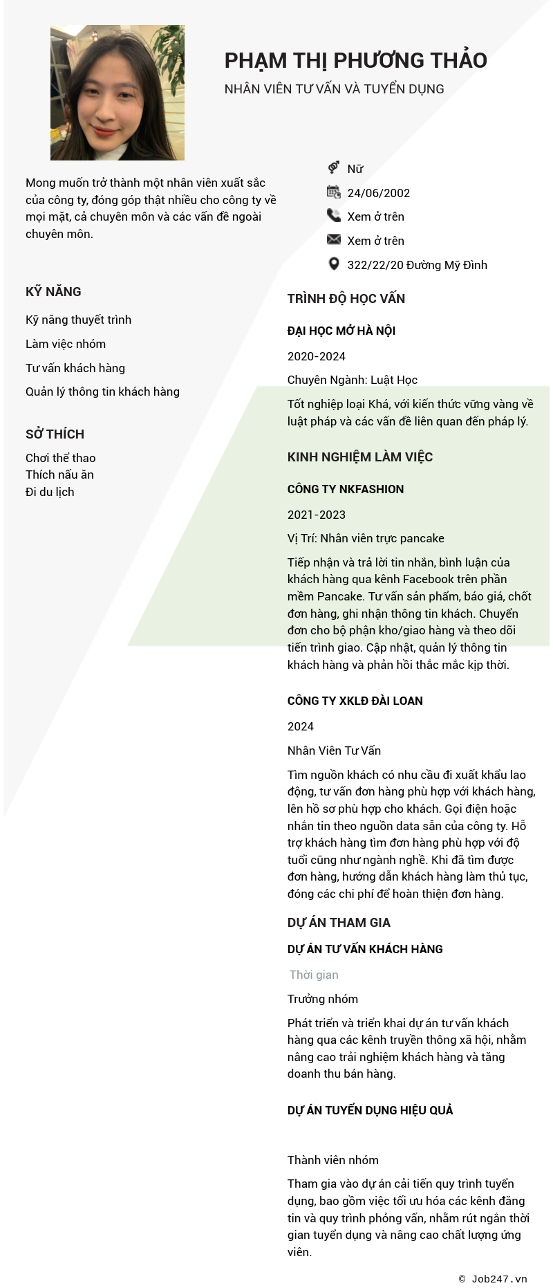 CV ứng viên