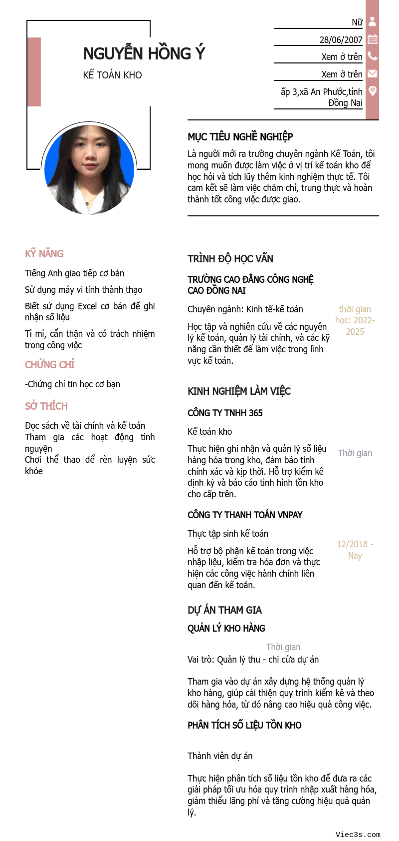 CV ứng viên
