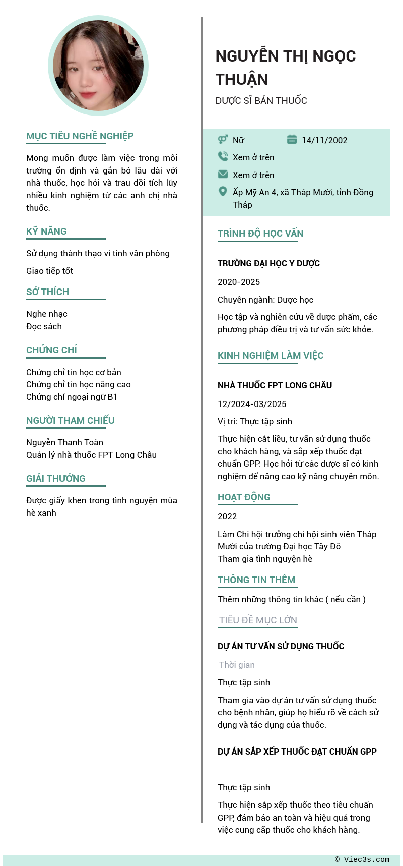 CV ứng viên