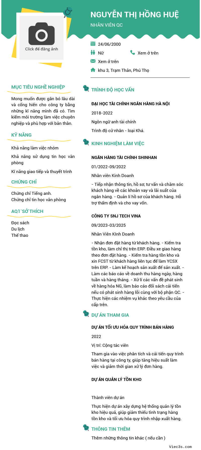 CV ứng viên