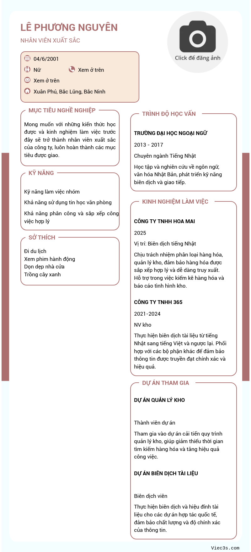 CV ứng viên