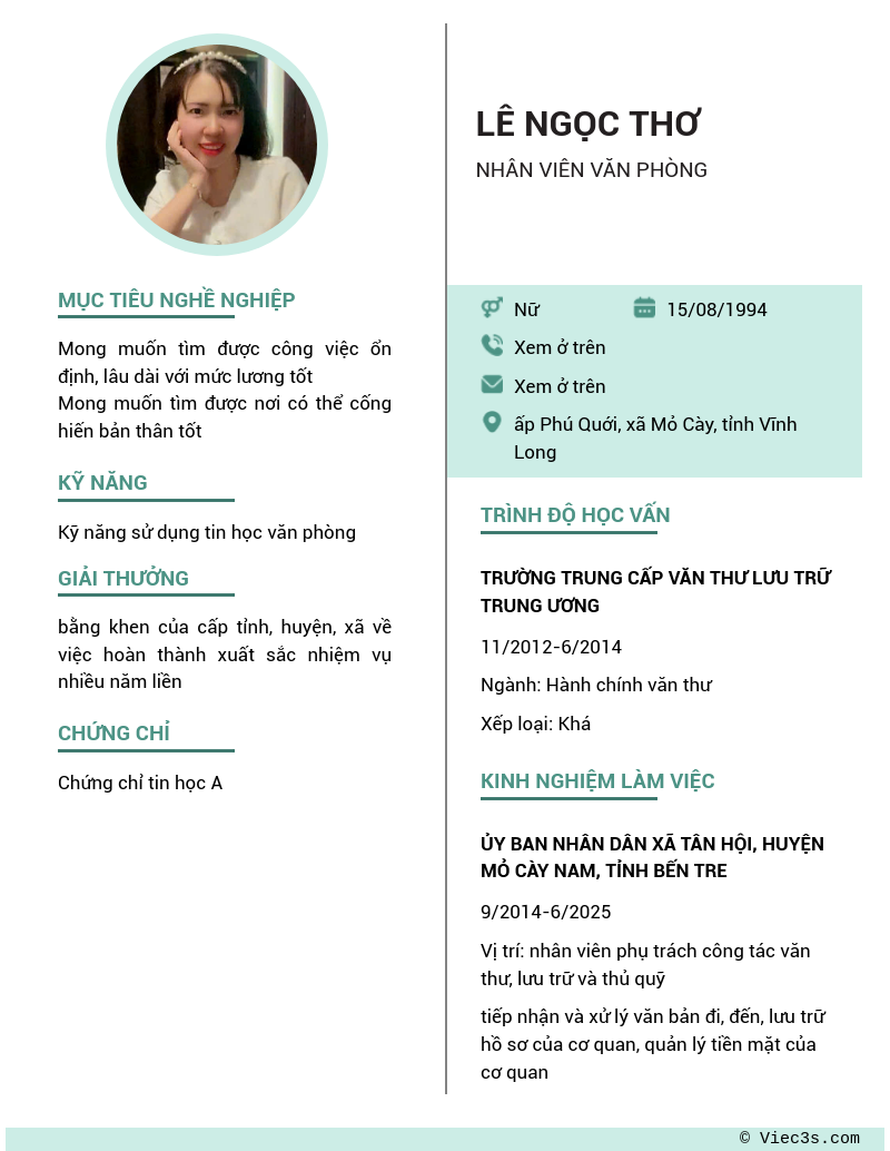 CV ứng viên