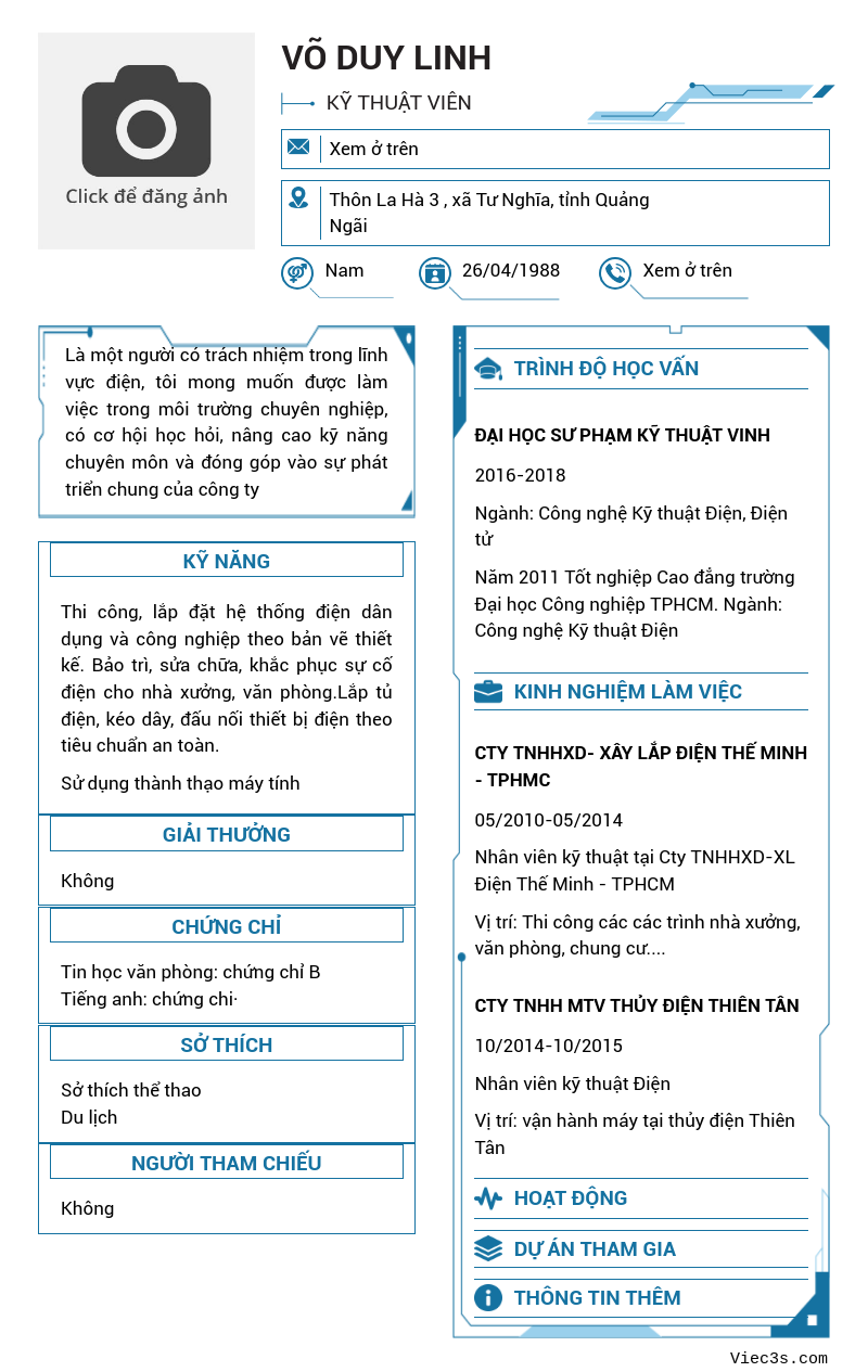 CV ứng viên