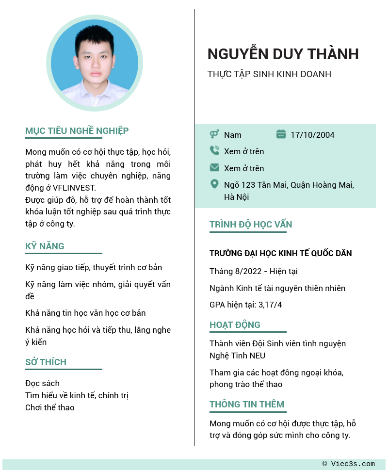 CV ứng viên