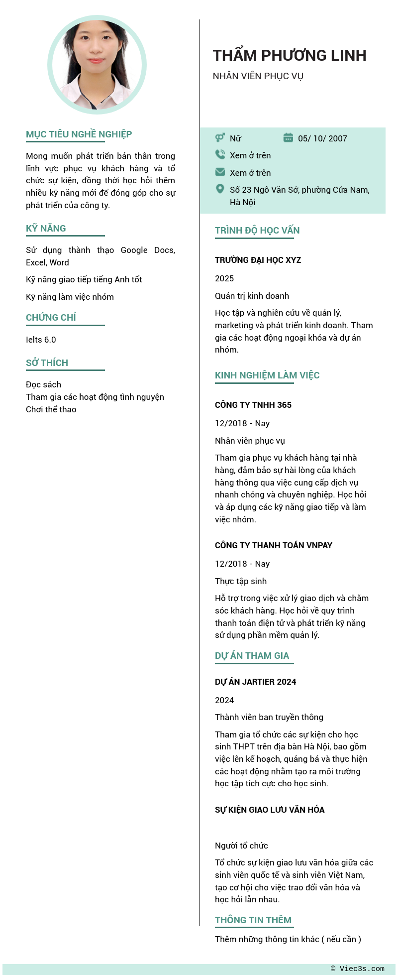 CV ứng viên