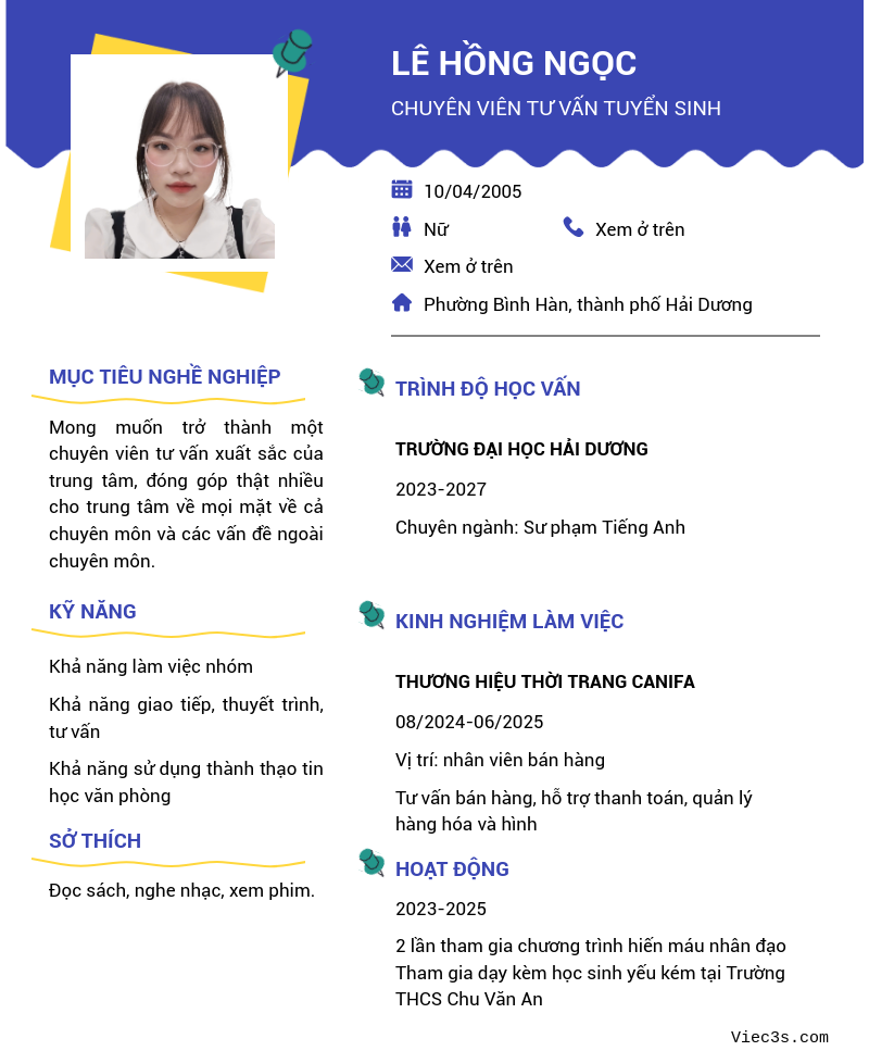 CV ứng viên