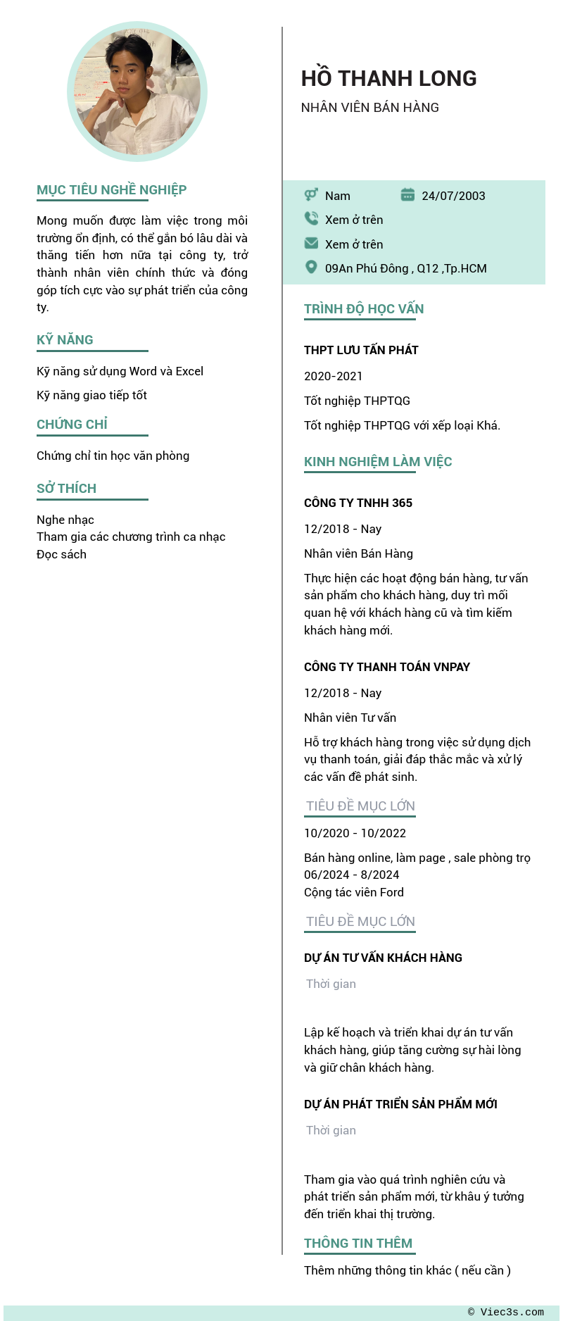 CV ứng viên