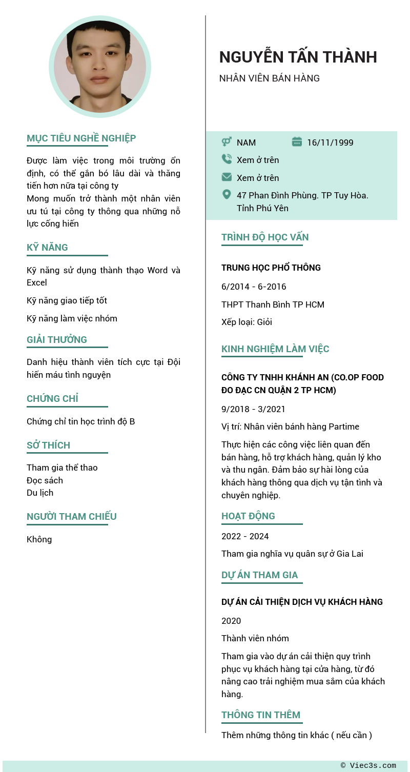 CV ứng viên