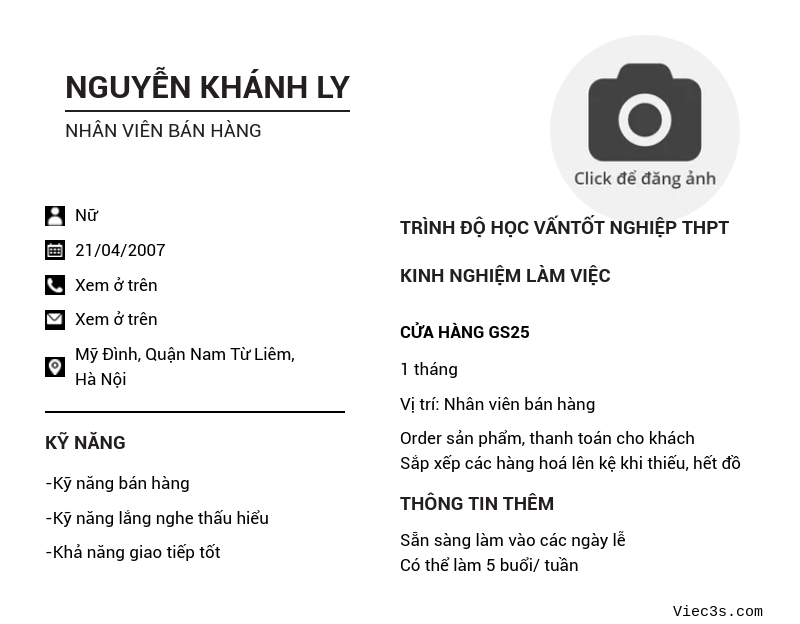 CV ứng viên
