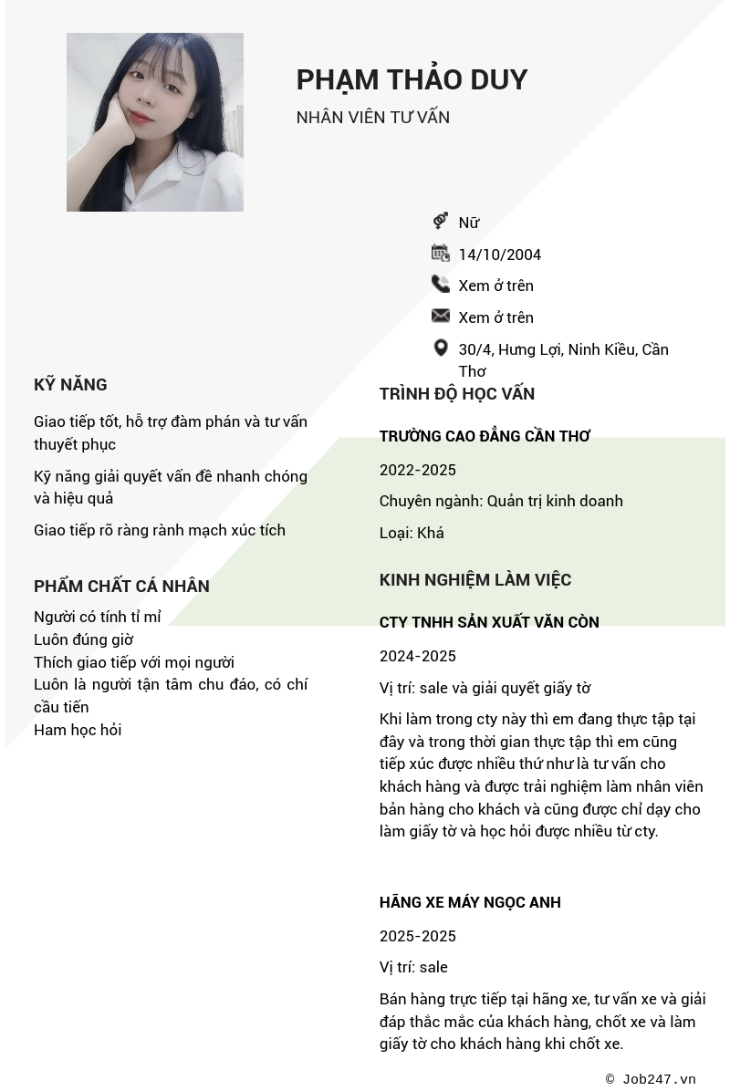 CV ứng viên