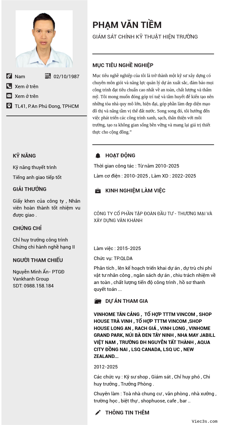 CV ứng viên