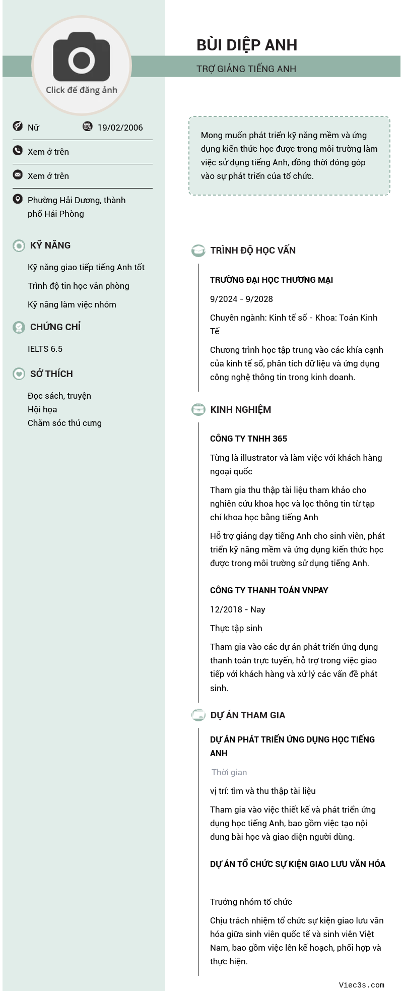CV ứng viên