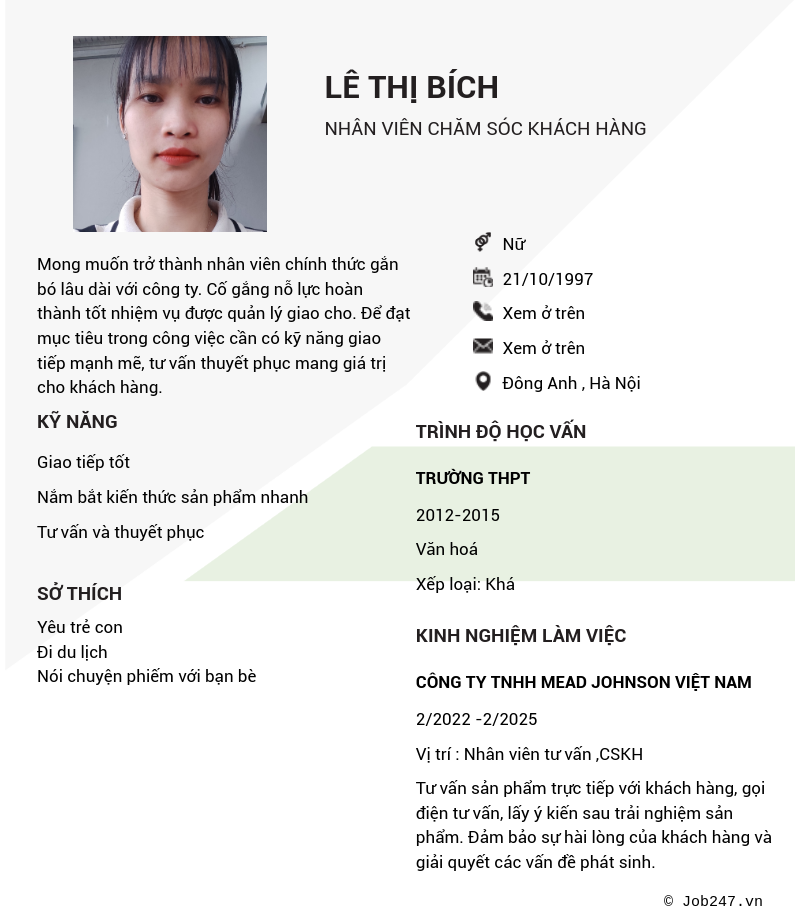 CV ứng viên