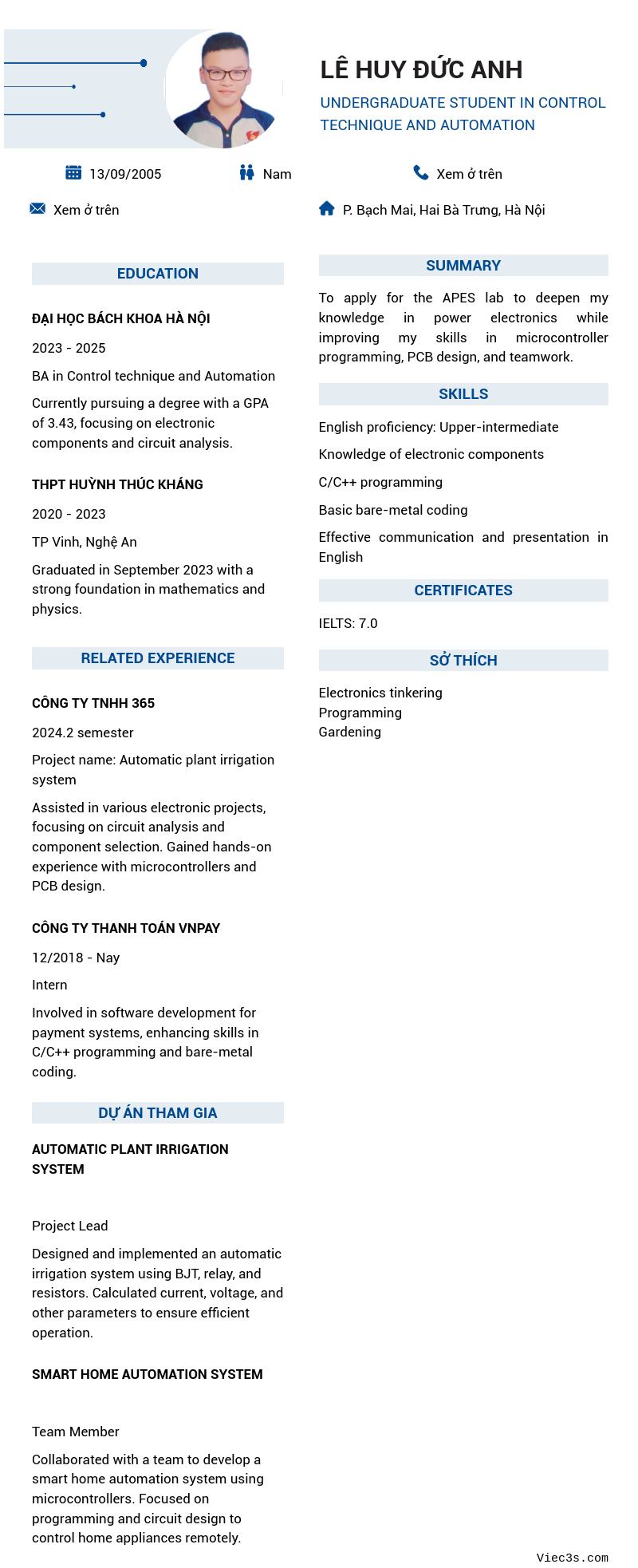 CV ứng viên