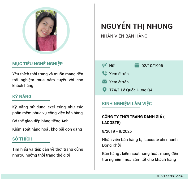 CV ứng viên