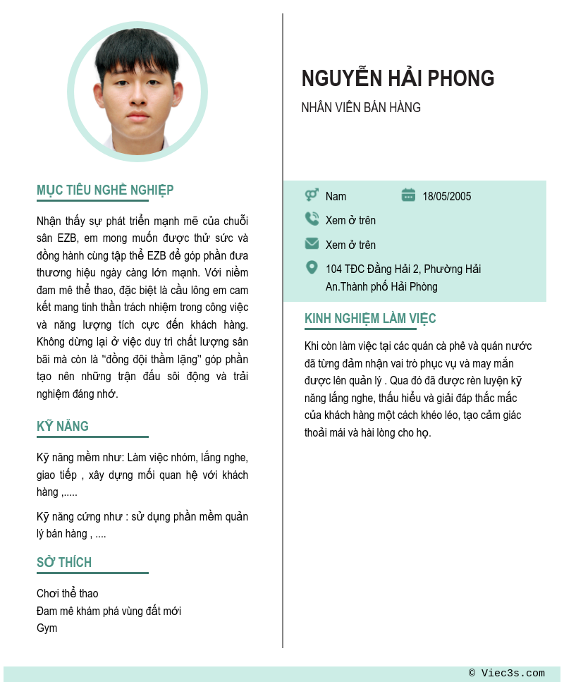 CV ứng viên